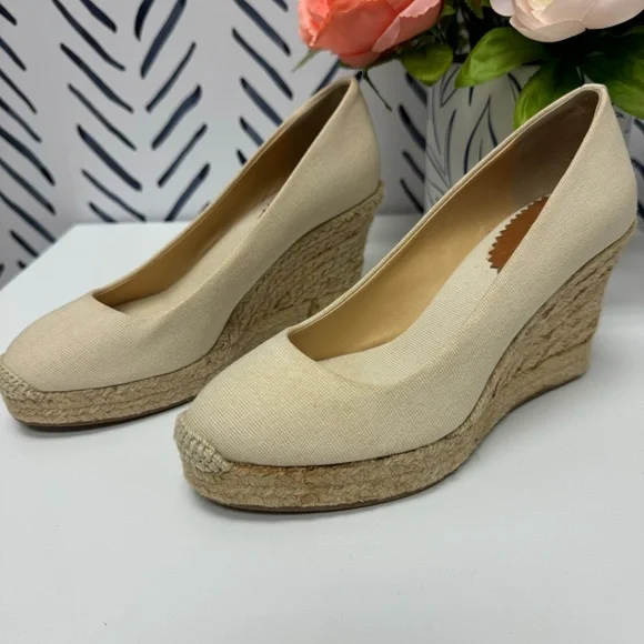 J. Crew Cream Wedge Espadrilles - 6 - Picture 4 of 7